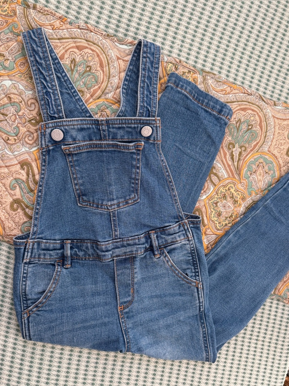 Old Navy Girls 5T Denim Overalls Skinny Leg Blue Jean Bib Jumpsuit